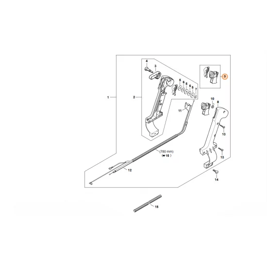 STIHL  Dźwignia sterowania główną przepustnicą 4203 180 1500